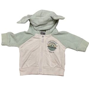 Star Wars Mandalorian The Child Zip Up Hoodie, Size 3M